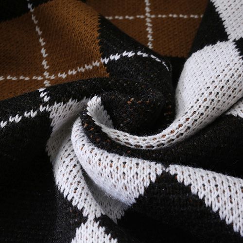 110x130cm Couverture Tricotée Petit Ours De Café Plaid Doux Confortable Durable