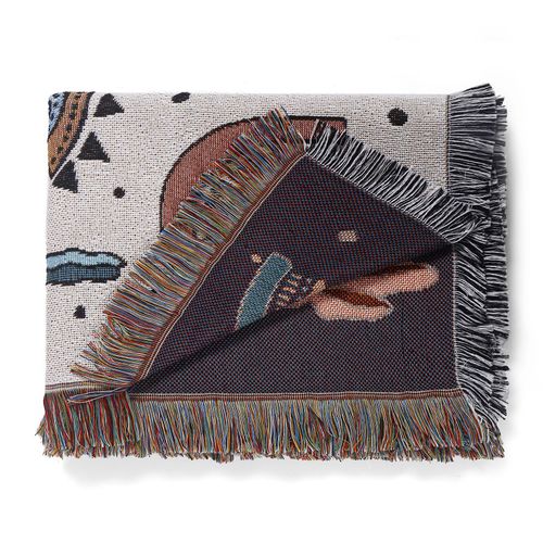 Plaid Tricotée Décorée Avec Des Franges Bohême - 160x130cm