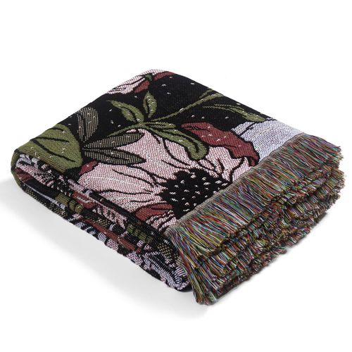 Plaid Tricotée Décorée Avec Des Franges Bohême - 160x130 Cm
