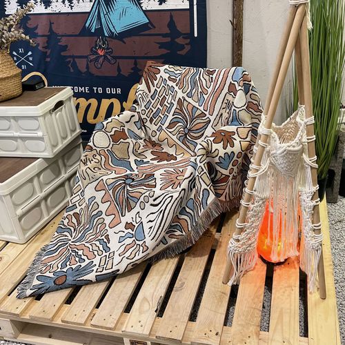 Plaid Tricotée Décorée Avec Des Franges Bohême - 160x130cm