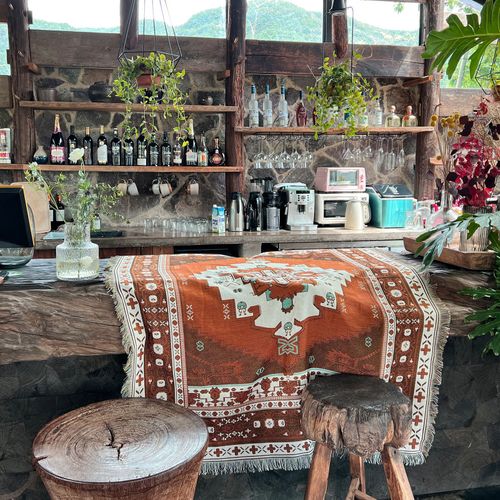 Plaid Tricotée Décorée Avec Des Franges Bohême - 160x130 Cm - Marron