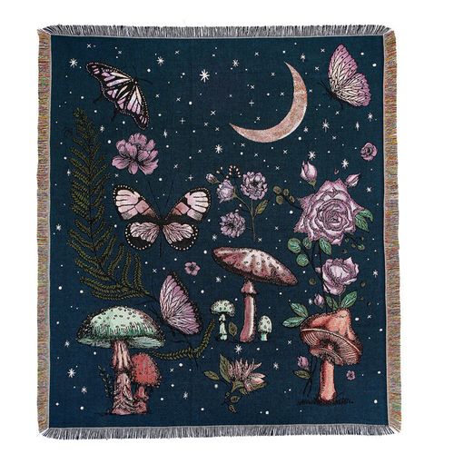 Plaid De Canapé Tricotée Décorée Avec Des Franges - 160x130 Cm - Bleu
