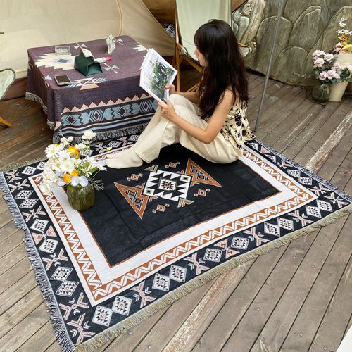 Plaid Noir Tricotée - 160x130cm