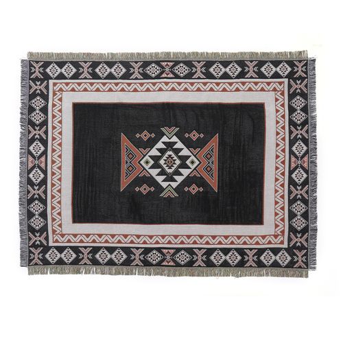 Plaid Noir Tricotée - 160x130cm