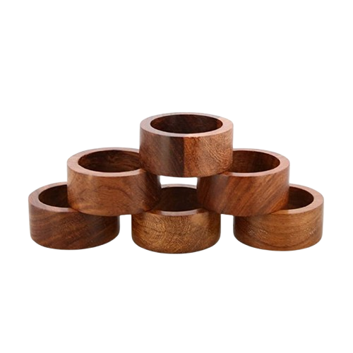 Lot De 12 Ronds De Serviette En Bois Faits à La Main Pour Décoration De Table De Dîner, Fête