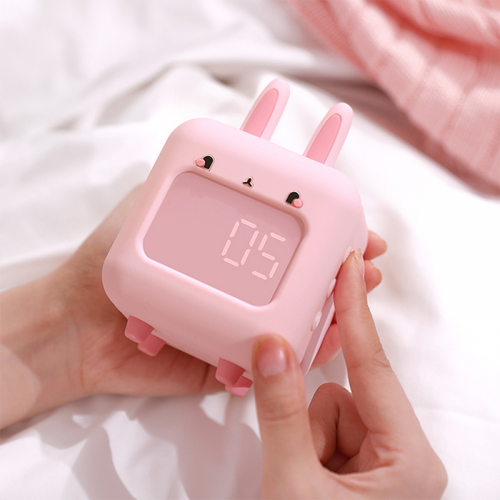 Rose Réveil Numérique Pour Enfants, Lapin Avec Veilleuse, Minuteur Et Répétition, Horloge