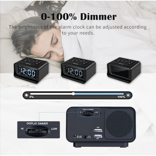 Réveil De Chambre à Coucher Avec Port De Chargement USB, Réveil Électronique Sur Pied