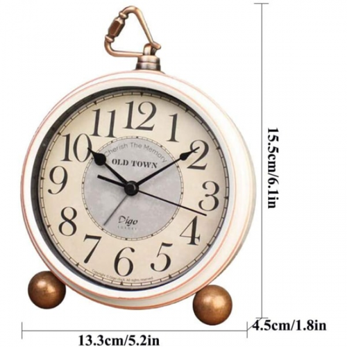 Petit Réveil Silencieux 5,2 Pouces Sans Clic Réveil Rétro