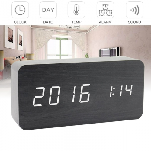 Réveil Numérique à LED Noir
