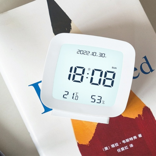 Réveil Numérique Blanc Horloge Électronique Blanc