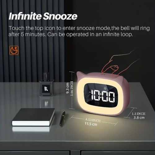 (blanc) Réveil Hug Duck Veilleuse Avec Heure Horloge Électronique Rechargeable Créative