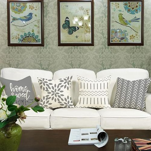 Meishida Lot De 2 Housses De Coussin, Tissu Chenille Doux, Taies D'oreiller Avec Fermeture