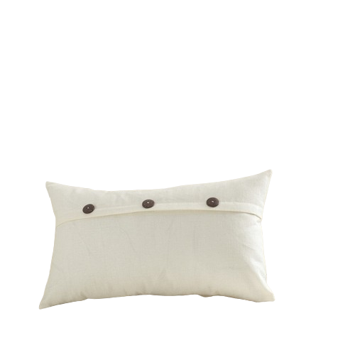 Blanc 30x50cm , Lot De 2 Housses De Coussin En Lin Avec Boutons Décoratives Taie D'oreiller Tiss