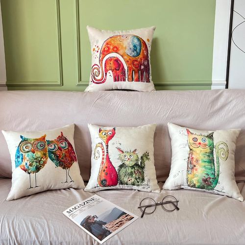 4pcs Housse De Coussin, Housse Coussin 45x45 Housses De Coussin Taie D'oreiller Décoratif