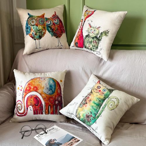 4pcs Housse De Coussin, Housse Coussin 45x45 Housses De Coussin Taie D'oreiller Décoratif
