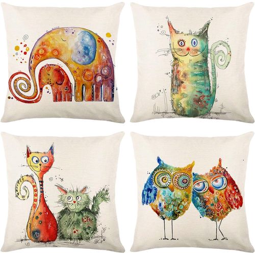 4pcs Housse De Coussin, Housse Coussin 45x45 Housses De Coussin Taie D'oreiller Décoratif