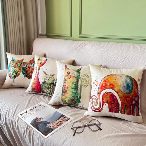 4pcs Housse De Coussin, Housse Coussin 45x45 Housses De Coussin Taie D'oreiller Décoratif