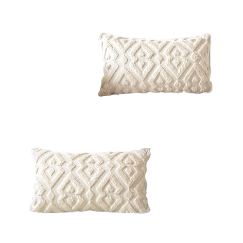2 Pieces Doux Peluche Laine Courte Velours Décoratif Housses De Coussin Luxe Style Pour Canapé