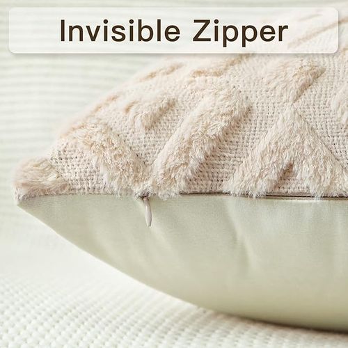 2 Pieces Doux Peluche Laine Courte Velours Décoratif Housses De Coussin Luxe Style Pour Canapé