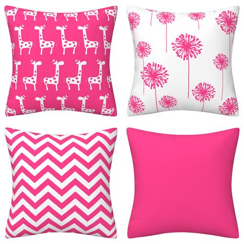 Housse De Coussin Géométrique Rose, Housse De Coussin à Impression Numérique