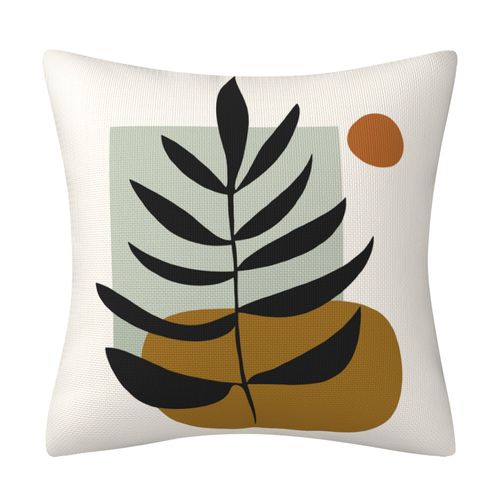 Taie D'oreiller De Jet D'art Abstrait De Plante Peinte à La Main, Taie D'oreiller De Canapé