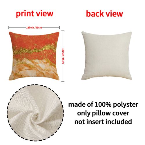 Housse De Coussin à Encre Orange Simple, Housse De Coussin De Canapé Pour Housse De Coussin