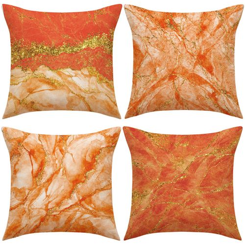 Housse De Coussin à Encre Orange Simple, Housse De Coussin De Canapé Pour Housse De Coussin