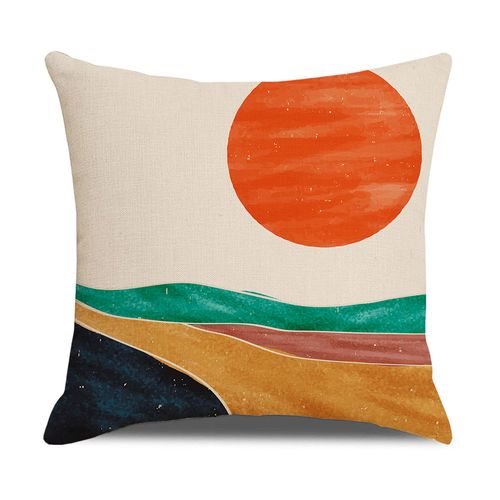 Fournitures De Décoration Pour La Maison Housse De Coussin En Lin Paysage Lever Du Soleil