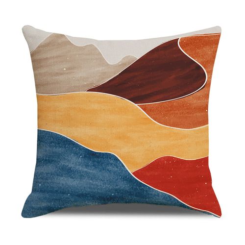 Fournitures De Décoration Pour La Maison Housse De Coussin En Lin Paysage Lever Du Soleil