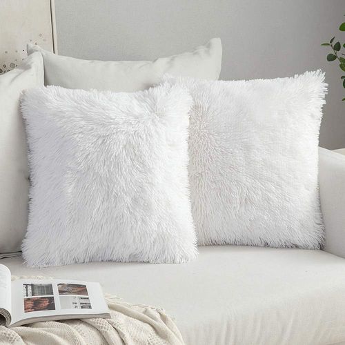 Lot De 2 Housses De Coussin De Canapé En Fourrure De Luxe, Décor De Canapé, Chambre à Coucher