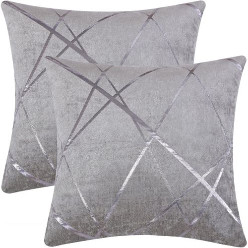Gris Argenté Luxe Velours Coussin 50x50cm  Couvre Cas, Coussin De Confortable D'accent