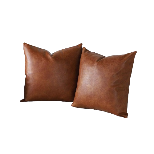 Lot De 2 45*45 Cm Housses De Coussins Luxe En Cuir Artificiel Décoration Confortable Moderne