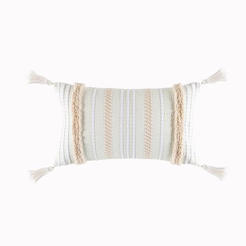 Lot De 2 Boho Housse De Coussin, Décoratives Doux Taies D'oreiller 30x50cm Avec Tufted Tassel