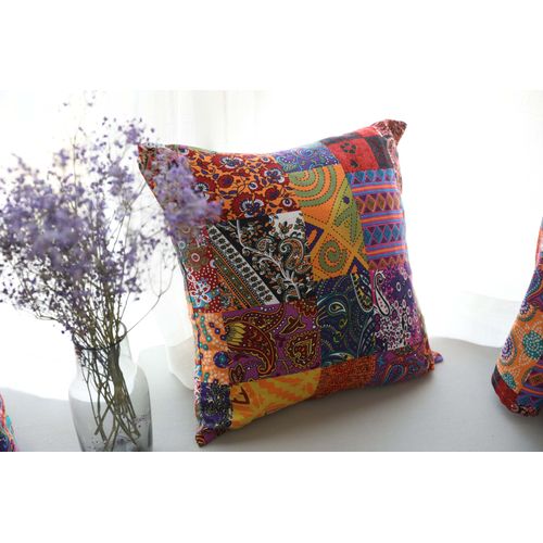 Housses De Coussin Mandala 60x60 Cm Coton Et Lin Taie D'oreiller Décoratives Bohème Imperméables