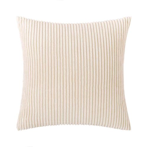 Lot De 2 Decorative Housse De Coussin ,45x45cm Beige,côtelé Canapé Taie D'oreiller
