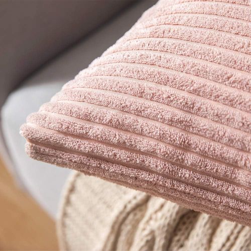 Lot De 2 Decorative Housse De Coussin ,45x45cm Rose,côtelé Canapé Taie D'oreiller Douce