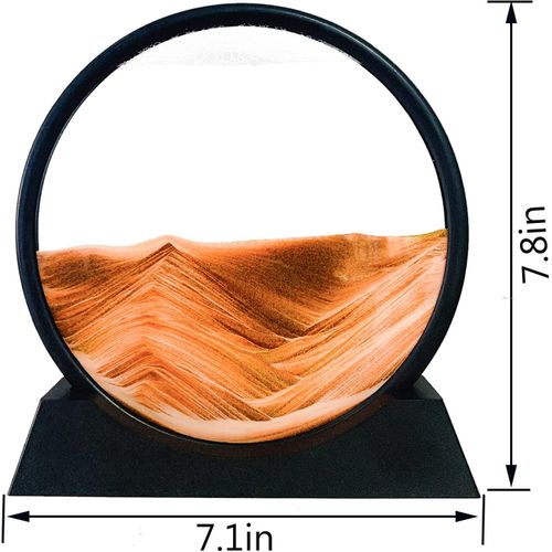 Image De Sable Dynamique Jaune, 7 Pouces - Peinture De Sable Qui Coule 3d, Sablier En Verre Rond