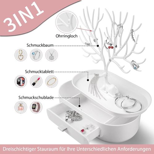 Arbre Présentoir à Bijoux - Blanc