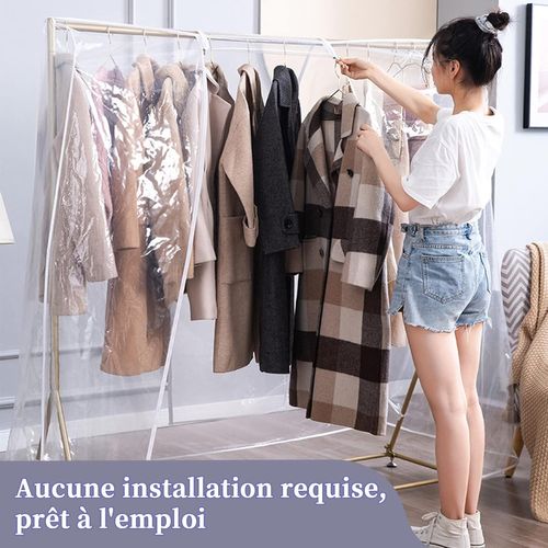 Housse Anti-poussière Pour Étendoir à Linge En Plastique Transparent 120 X 150 X 50 Cm