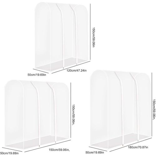 Housse Anti-poussière Pour Étendoir à Linge En Plastique Transparent 150 X 150 X 50 Cm