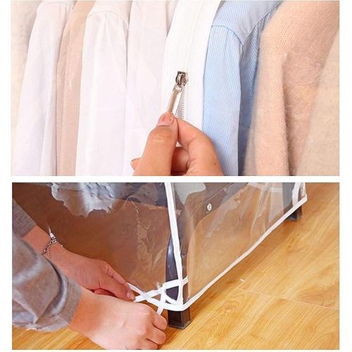 Housse Anti-poussière Pour Étendoir à Linge En Plastique Transparent 150 X 150 X 50 Cm