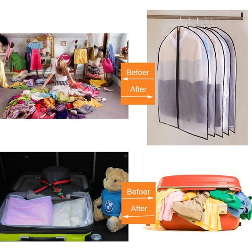 6pcs 60 * 100cm (noir) Housses De Vêtements, Anti Poussière Etanche Mite Humidité,housses