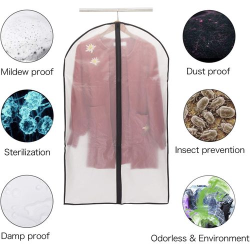 Housses De Vêtements, Anti Poussière Etanche Mite Humidité,housses De Protection Zip Semi Transp