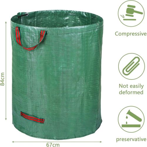 Sacs Poubelles 3x300l, Sacs Pour Déchets De Jardin En Polypropylène Extrêmement Résistant, Pliables