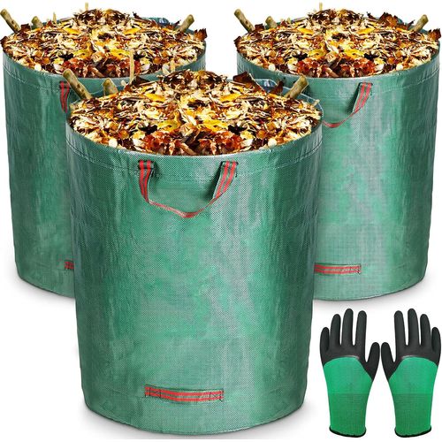 Sacs Poubelles 3x300l, Sacs Pour Déchets De Jardin En Polypropylène Extrêmement Résistant, Pliables