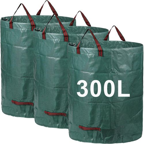 Sacs Poubelles 3x300l, Sacs De Déchets De Jardin Robustes, Grands Sacs Imperméables Et Résistants