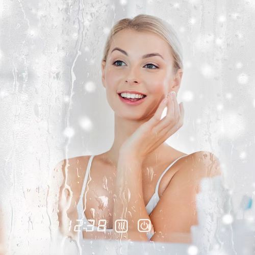 Miroir De Salle De Bain à LED 60 X 60 X 3 Avec Capteur Tactile, Lumière Blanche/blanche Chaude