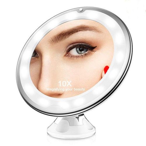 Miroir De Maquillage LED Avec Lumière D'appoint Grossissement 10x Prise USB