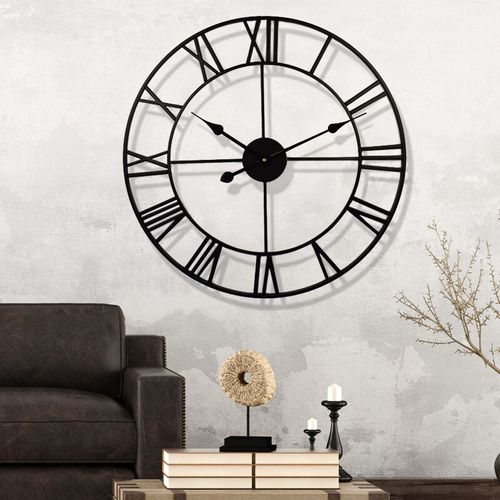Horloge Murale Silencieuse En Fer De 60 Cm, Horloge Murale Décorative Créative Et Tendance