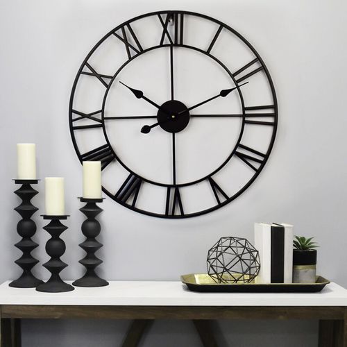 Horloge Murale Silencieuse En Fer De 40 Cm, Horloge Murale Décorative Créative Et Tendance